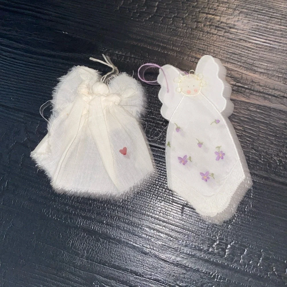 Vintage Handmade Handcrafted Handkerchief Christmas‎ Angel Ornaments (2)